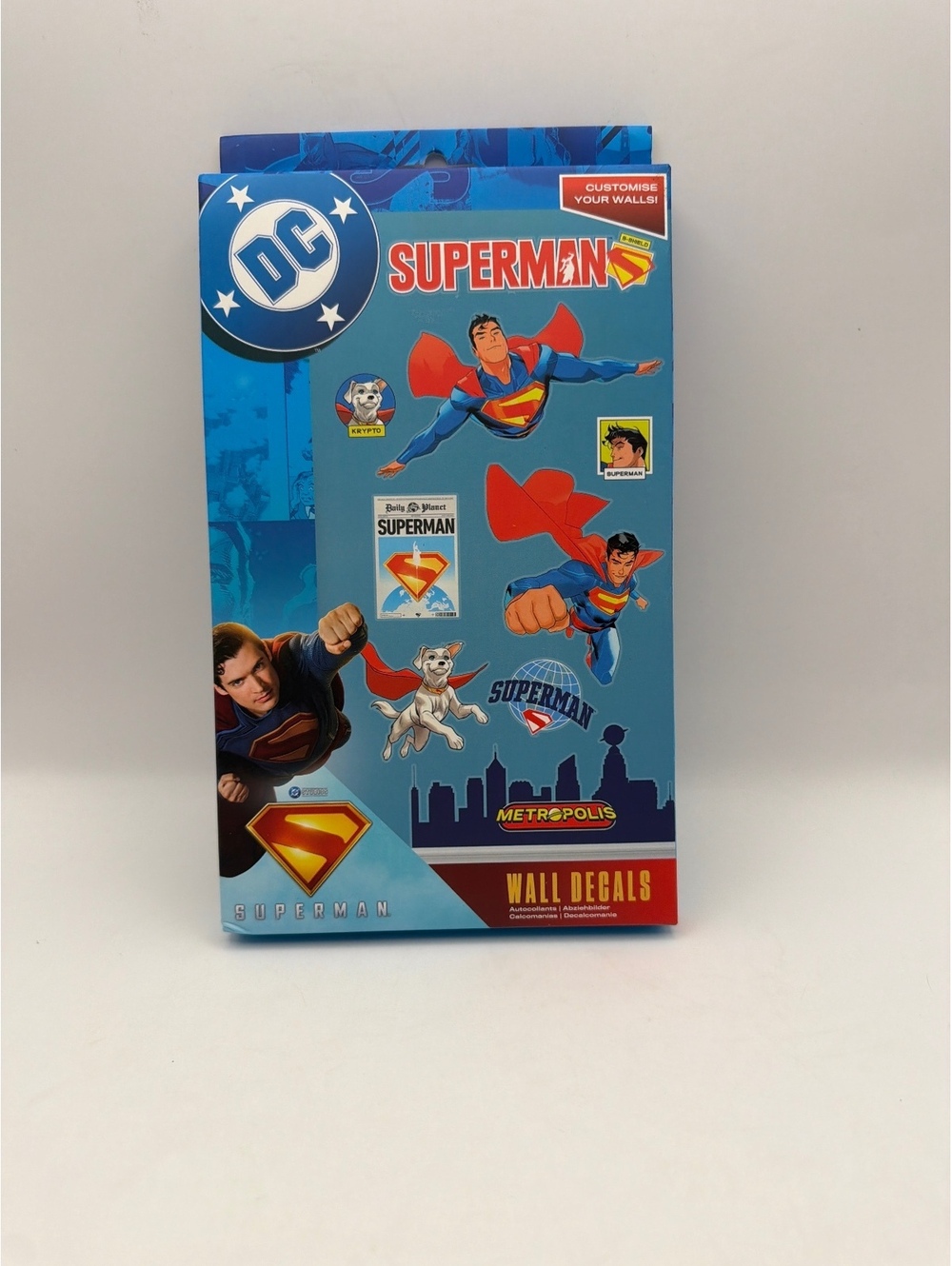 DC Comics Superman Wall Decals - 4 Sheets of Customizable Stickers